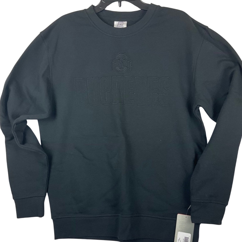 Proedge Ohio State Buckeyes Mens Medium Black Tonal Embroidered Crewneck Sweater